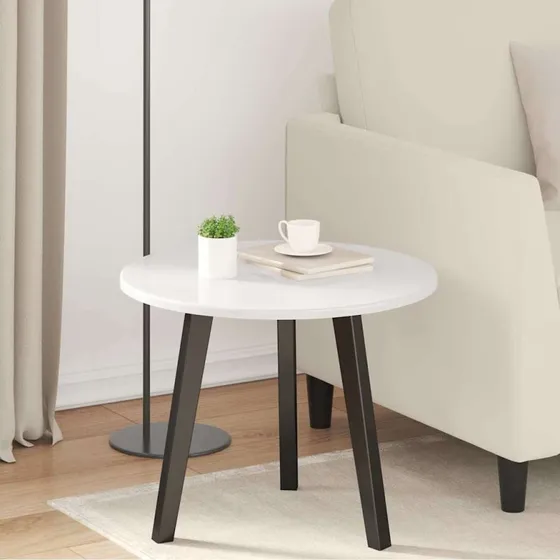 vidaXL Bordplade Hvid Højglans Ø 50 x 1,5 cm Konstrueret Træ