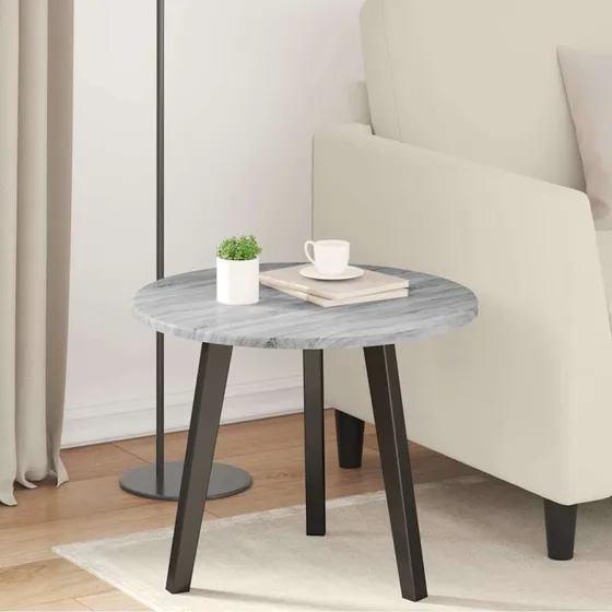 vidaXL Bordplade Grå Sonoma-eg Ø 50 x 1,5 cm Konstrueret Træ