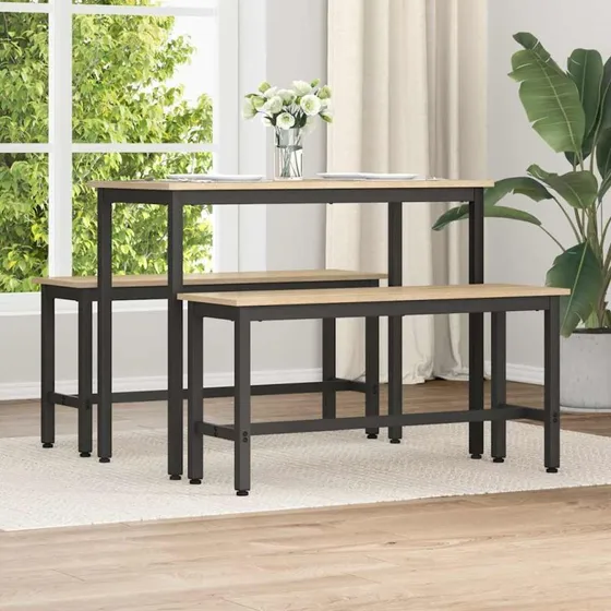 vidaXL Spisebænk Sonoma eg 100 x 32,5 x 48,5 cm, Ingeniørtræ og stål