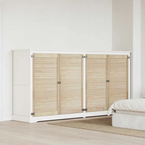 vidaXL Skabsdør 4 stk Naturfarvet 110 x 2,1 x 59,5 cm Massiv Fyrretræ