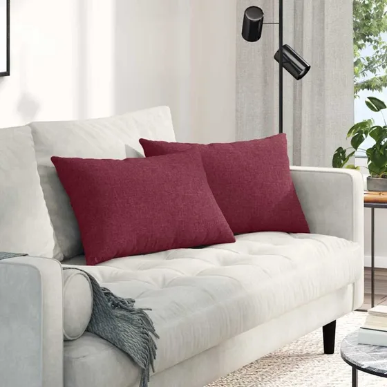 vidaXL Sofapuder 2 stk Vinrød 60 x 40 cm Stof