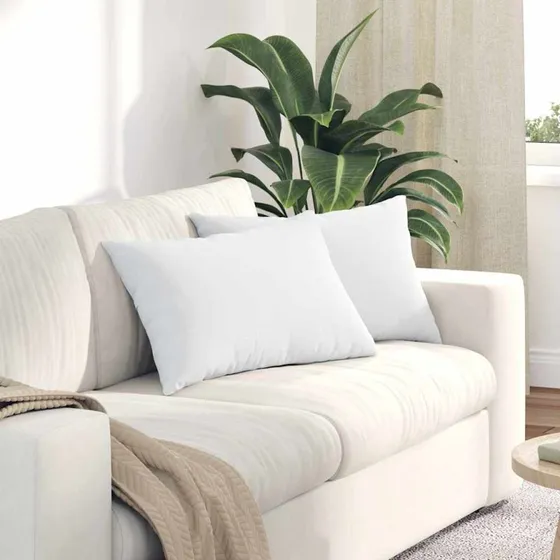 vidaXL Sofapuder 2 stk Hvid 60 x 40 cm Stof
