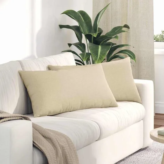 vidaXL Sofapuder 2 stk Creme 80 x 40 cm Stof