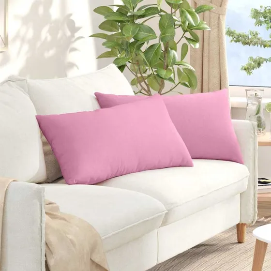 vidaXL Sofapuder 2 stk Lyserød 80 x 40 cm Stof