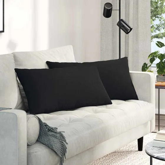 vidaXL Sofapuder 2 stk, Sort, 80 x 40 cm
