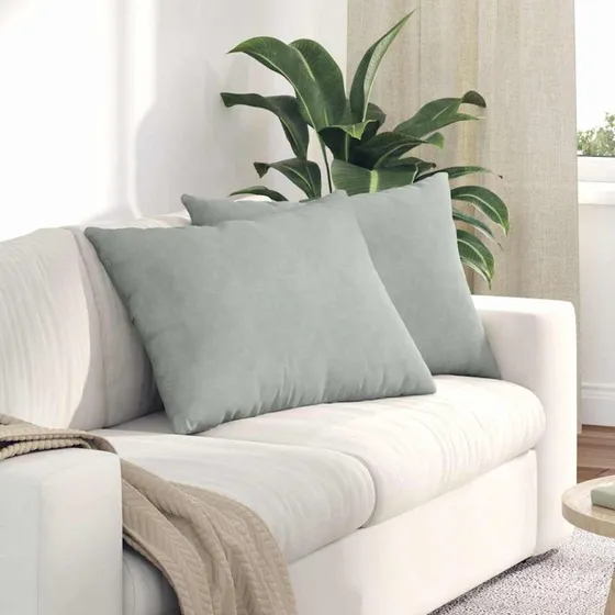 vidaXL Sofapuder 2 stk Lysegrå 70 x 50 cm Velourstof