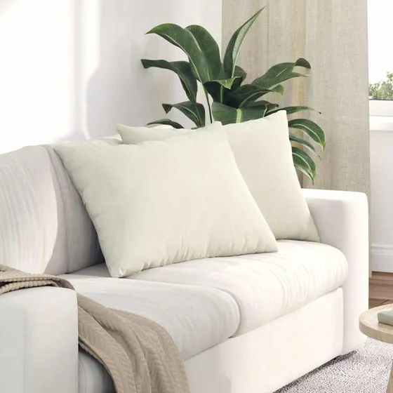 vidaXL Sofapuder 2 stk Creme 70 x 50 cm Velourstof