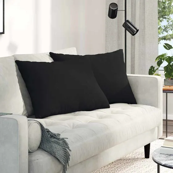 vidaXL Sofa Puder 2 stk, Sort, 70 x 50 cm