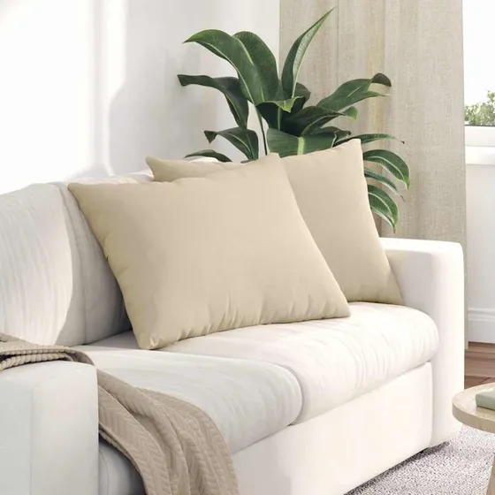 vidaXL Sofapuder 2 stk Creme 70 x 50 cm Stof