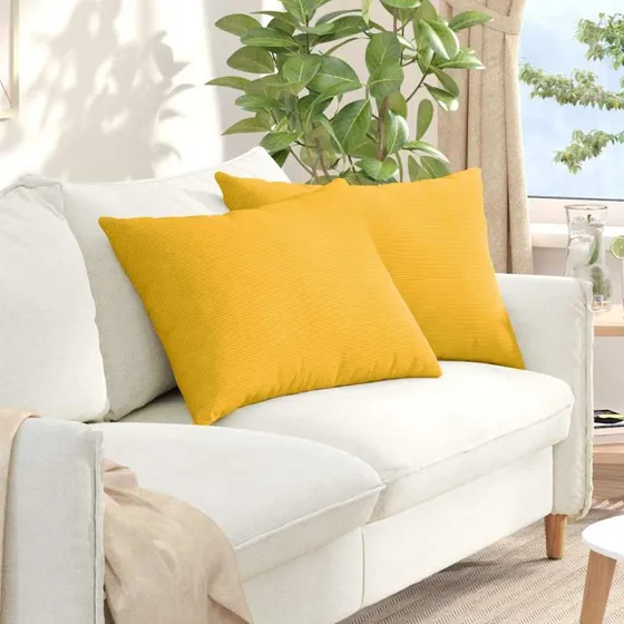vidaXL Sofapuder 2 stk Lys Gul 70 x 50 cm Velourstof
