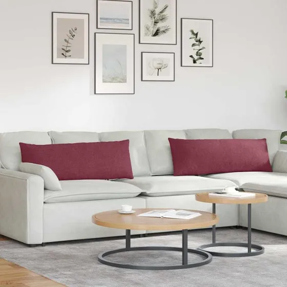 vidaXL Sofapuder 2 stk, Vinrød, 120 x 40 cm