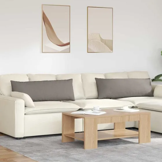 vidaXL Sofapuder 2 stk Gråbrun 120 x 40 cm Stof