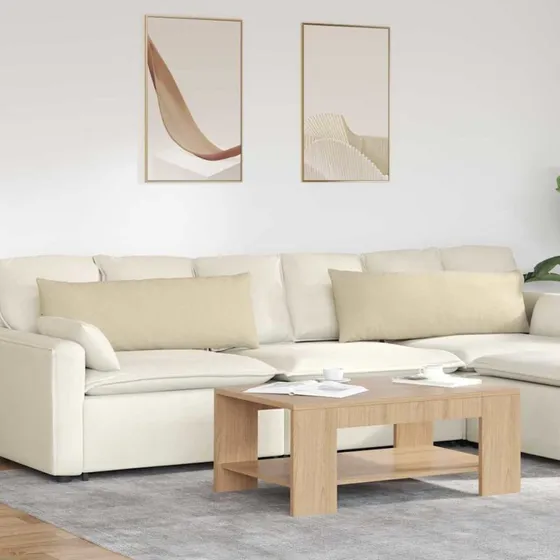 vidaXL Sofapuder 2 stk, Creme, 120 x 40 cm