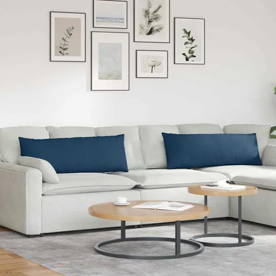 vidaXL Sofapuder 2 stk, Blå, 120 x 40 cm