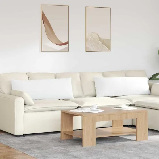 vidaXL Sofapuder 2 stk 120 x 40 cm Hvid Stof