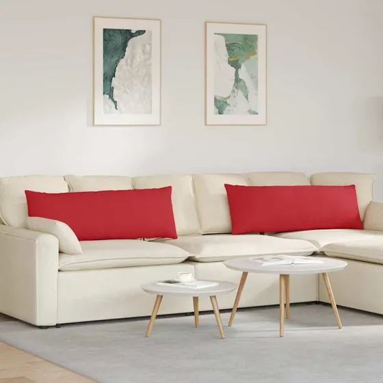 vidaXL Sofapuder 2 stk Rød 120 x 40 cm Stof
