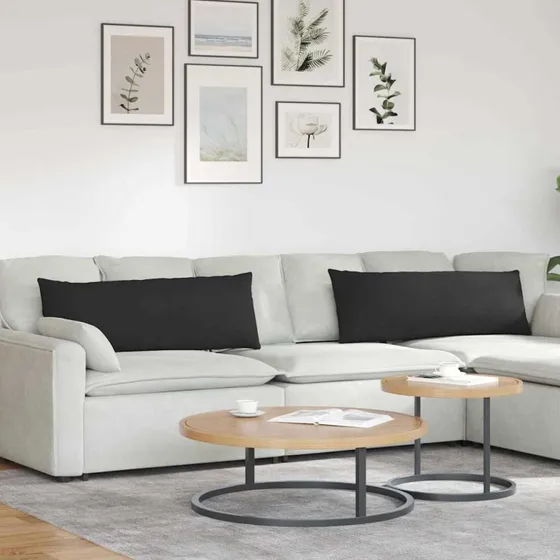vidaXL Sofapuder 2 stk, Sort, 120 x 40 cm