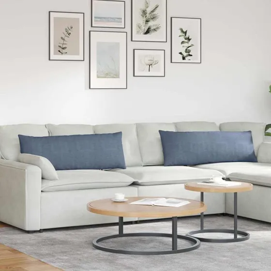 vidaXL Sofapuder 2 stk, Blå, 120 x 40 cm, Velourstof