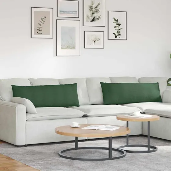 vidaXL Sofapuder 2 stk Mørkegrøn 120 x 40 cm Velourstof