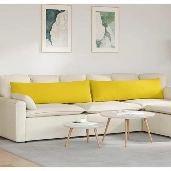 vidaXL Sofapuder 2 stk, Lysegul, 145 x 40 cm