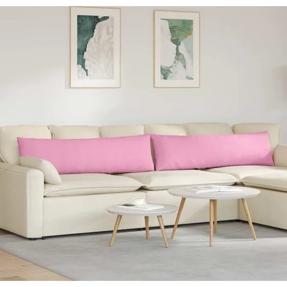vidaXL Sofapuder 2 stk Lyserød 145 x 40 cm Stof