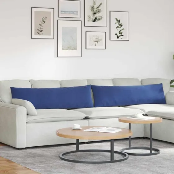 vidaXL Sofapuder 2 stk Politi blå 145 x 40 cm Velourstof