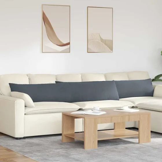 vidaXL Sofapuder 2 stk Mørkegrå 200 x 40 cm Velourstof
