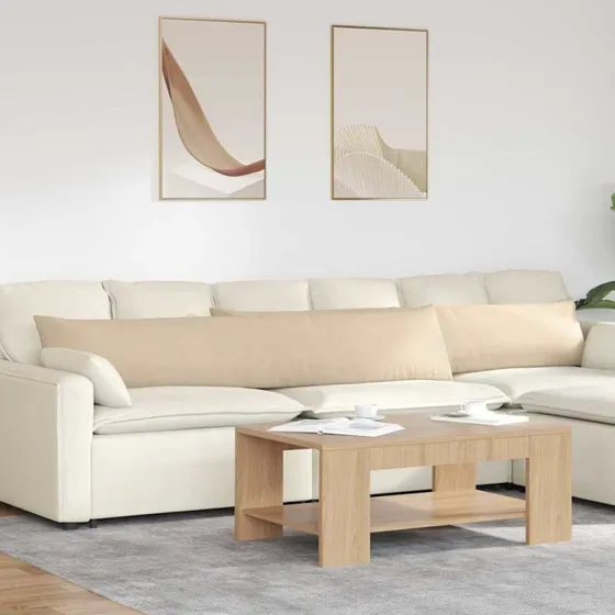 vidaXL Sofapuder 2 stk Creme 200 x 40 cm Stof