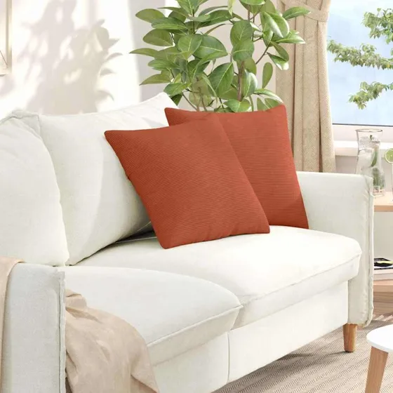 vidaXL Sofapuder 2 stk Rød Orange 45 x 45 cm Velourstof