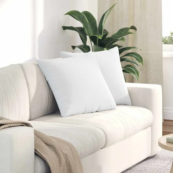 vidaXL Sofapuder 2 stk 50 x 50 cm Hvid Stof