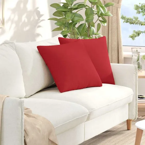 vidaXL Sofapuder 2 stk Rød 50 x 50 cm Stof