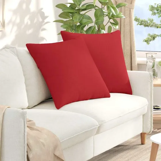 vidaXL Sofapuder 2 stk Rød 60 x 60 cm Stof