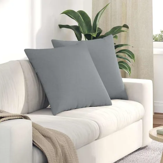 vidaXL Sofapuder 2 stk 80 x 80 cm Lysegrå Stof