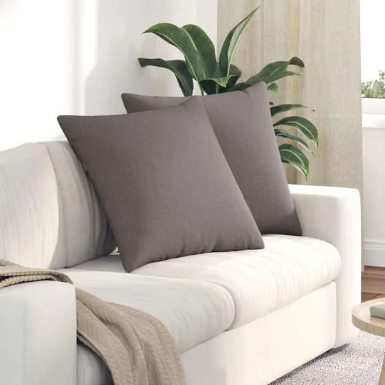 vidaXL Sofapuder 2 stk Gråbrun 80 x 80 cm Stof