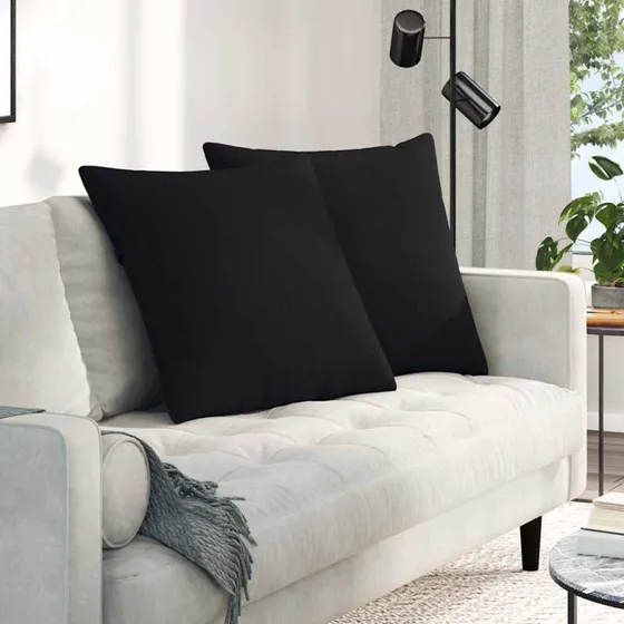 vidaXL Sofa Puder 2 stk, Sort, 80 x 80 cm