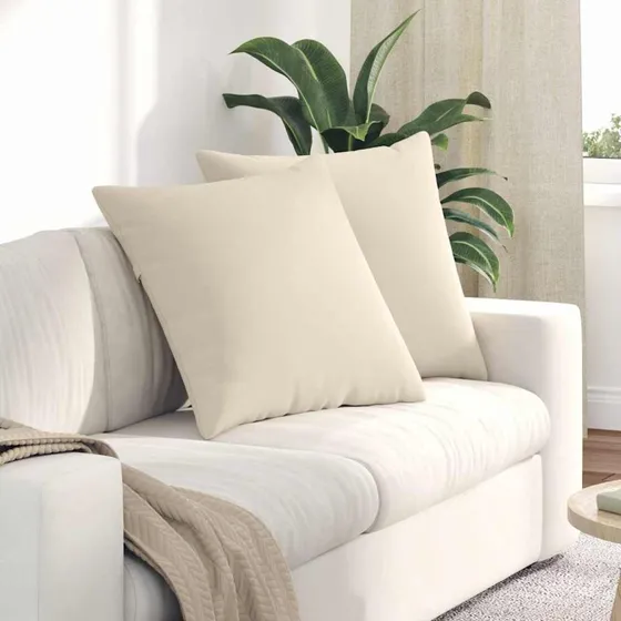 vidaXL Sofapuder 2 pcs Beige 80x80 cm Stof