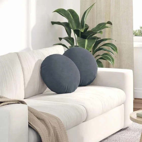 vidaXL Sædepuder 2 stk Mørkegrå Ø 40 x 13 cm Fløjl