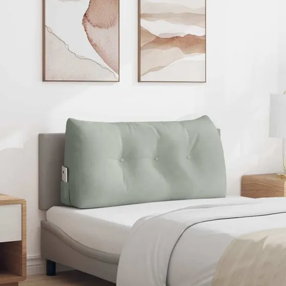 vidaXL Rygpude Lysegrå 100 x 24 x 50 cm Fløjl