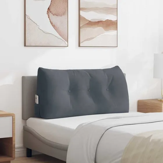 vidaXL Rygpude Mørkegrå 100 x 24 x 50 cm Fløjl