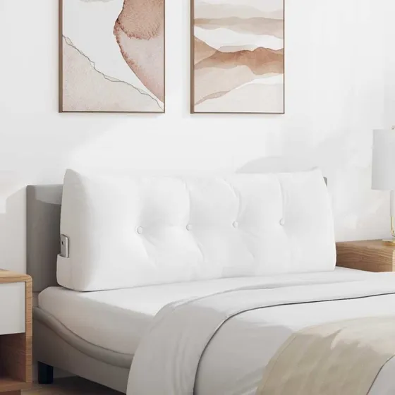vidaXL Rygpude Hvid 120 x 24 x 50 cm Stof