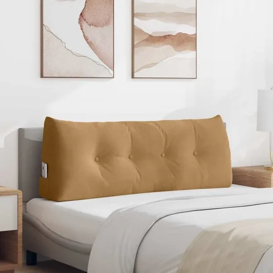 vidaXL Rygpude Brun 120 x 24 x 50 cm Fløjl