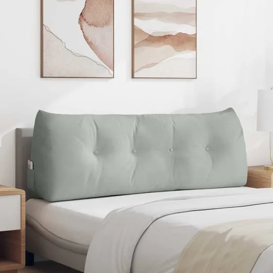 vidaXL Rygpude Lysegrå 140 x 24 x 50 cm Fløjl