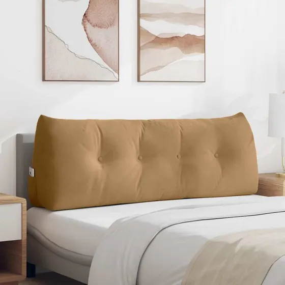 vidaXL Rygpude Brun 140 x 24 x 50 cm Fløjl