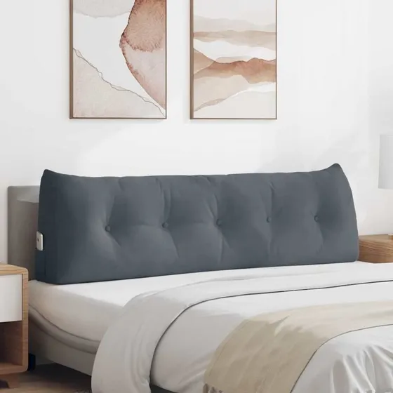 vidaXL Rygpude Mørkegrå 160 x 24 x 50 cm Fløjl