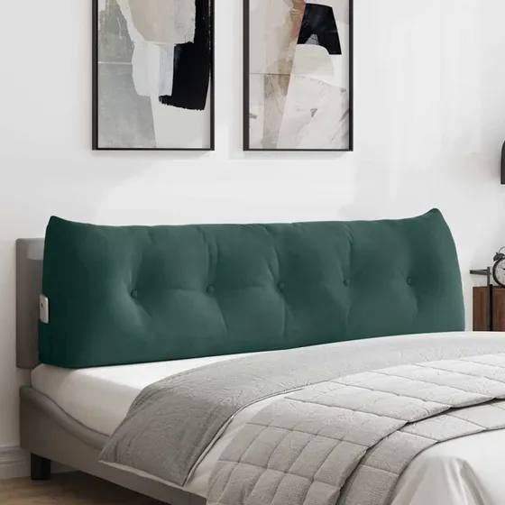 vidaXL Rygpude Mørkegrøn 160 x 24 x 50 cm Fløjl
