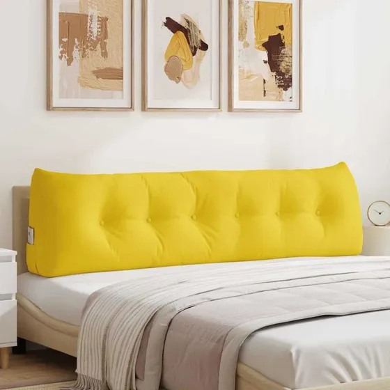 vidaXL Rygpude Lys Gul 180 x 24 x 50 cm
