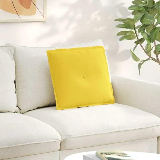 vidaXL Rygpude Lys Gul 50 x 19 x 45 cm