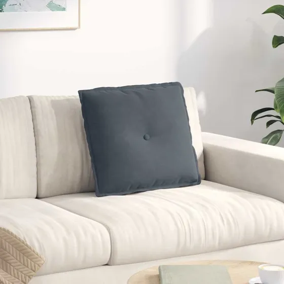 vidaXL Rygpude Mørkegrå 50 x 45 cm Cordfløjl