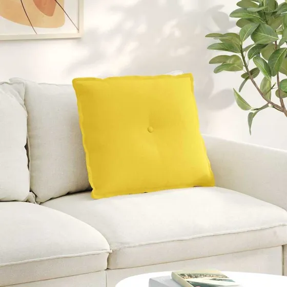 vidaXL Rygpude Lys Gul 60 x 19 x 50 cm
