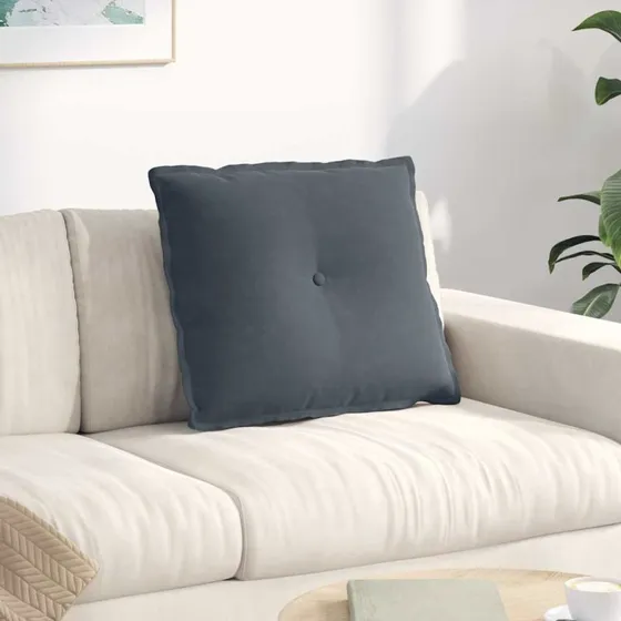 vidaXL Rygpude Mørkegrå 60 x 50 cm Cordfløjl